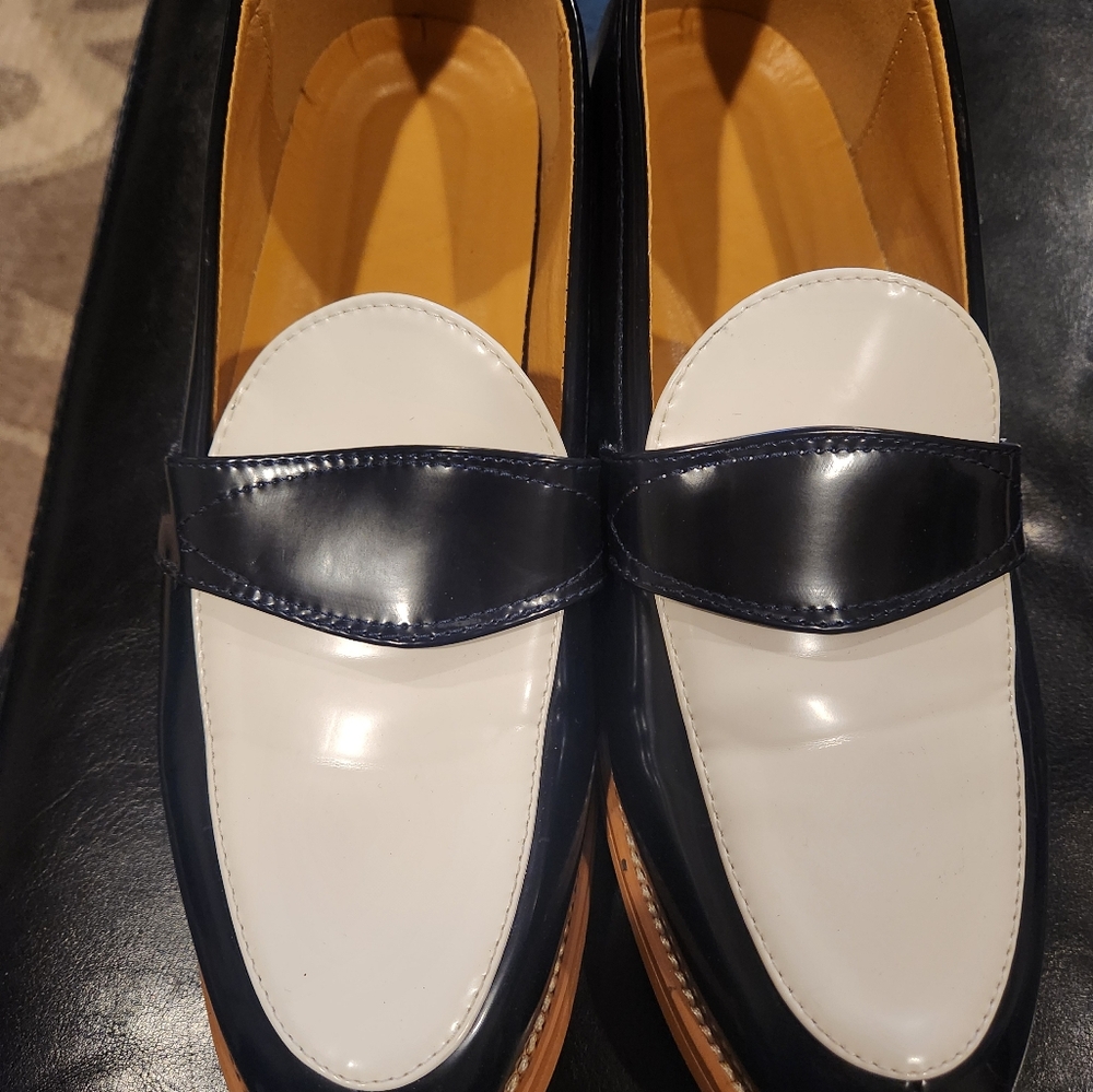 Classic Blue and White Men's Loafers